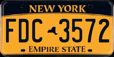 NY license plate FDC3572
