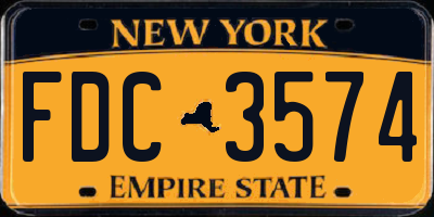 NY license plate FDC3574
