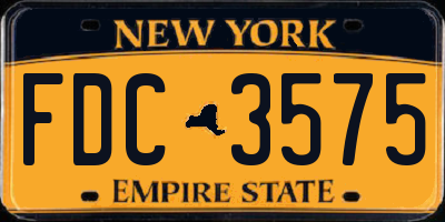 NY license plate FDC3575
