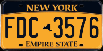 NY license plate FDC3576
