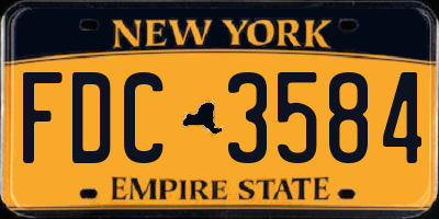 NY license plate FDC3584