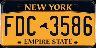 NY license plate FDC3586