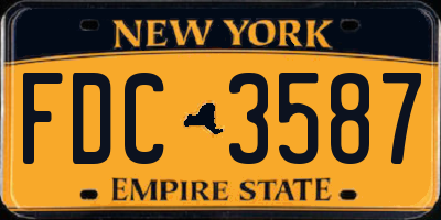 NY license plate FDC3587