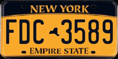 NY license plate FDC3589