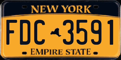 NY license plate FDC3591