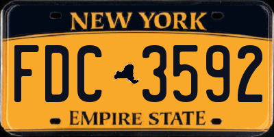 NY license plate FDC3592