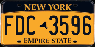 NY license plate FDC3596
