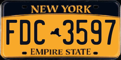 NY license plate FDC3597