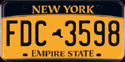 NY license plate FDC3598