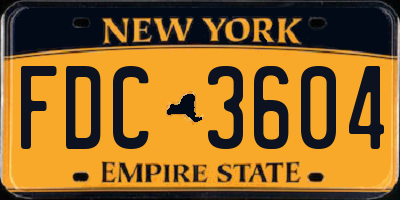 NY license plate FDC3604