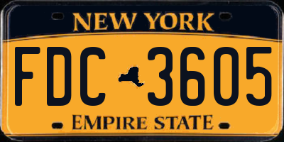 NY license plate FDC3605