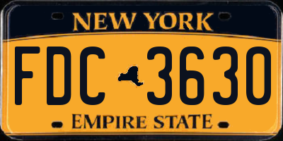 NY license plate FDC3630