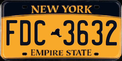 NY license plate FDC3632