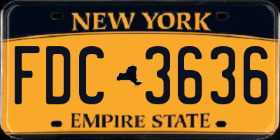 NY license plate FDC3636