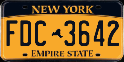 NY license plate FDC3642