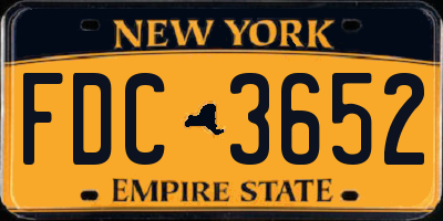 NY license plate FDC3652