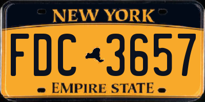 NY license plate FDC3657