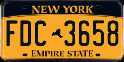 NY license plate FDC3658