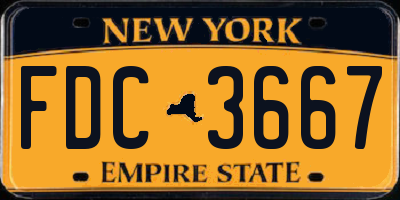 NY license plate FDC3667