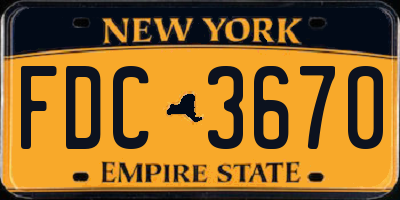 NY license plate FDC3670