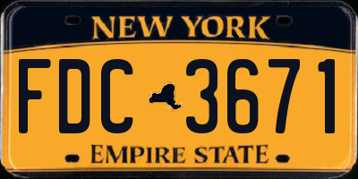 NY license plate FDC3671