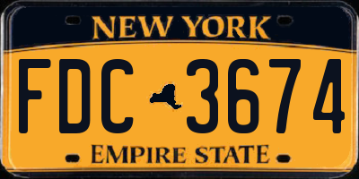 NY license plate FDC3674
