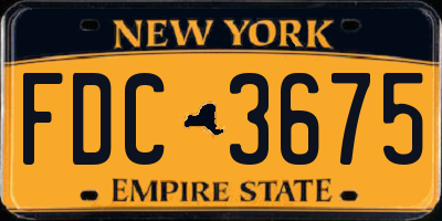 NY license plate FDC3675