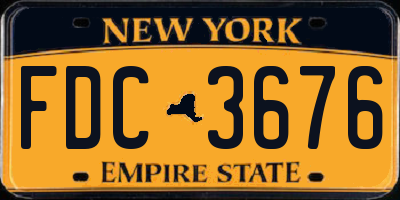 NY license plate FDC3676