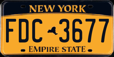 NY license plate FDC3677