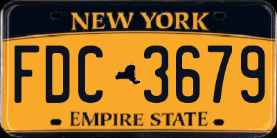 NY license plate FDC3679