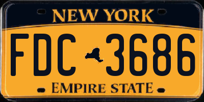 NY license plate FDC3686