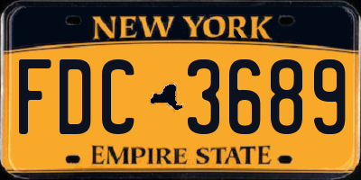 NY license plate FDC3689