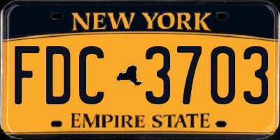 NY license plate FDC3703