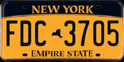 NY license plate FDC3705