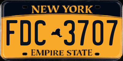 NY license plate FDC3707