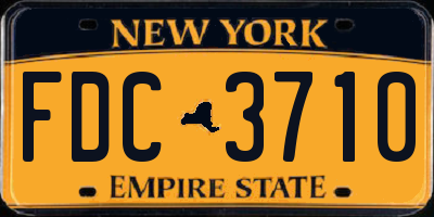 NY license plate FDC3710