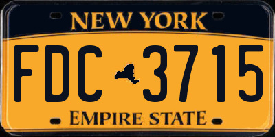 NY license plate FDC3715