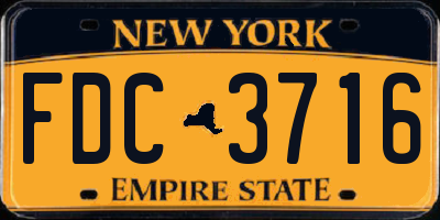 NY license plate FDC3716