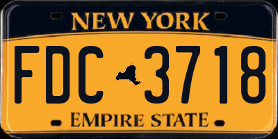 NY license plate FDC3718