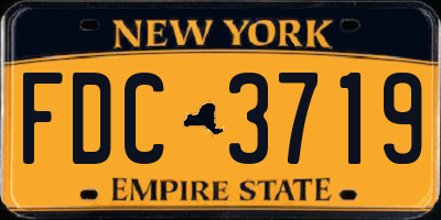 NY license plate FDC3719