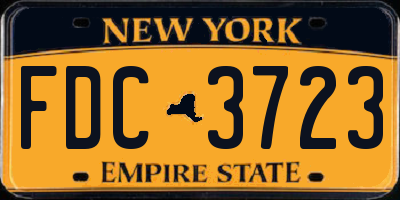 NY license plate FDC3723
