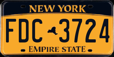 NY license plate FDC3724