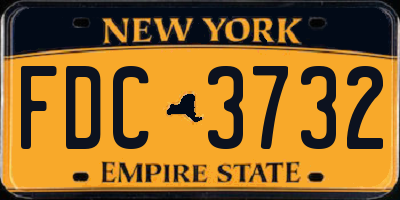 NY license plate FDC3732