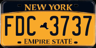 NY license plate FDC3737