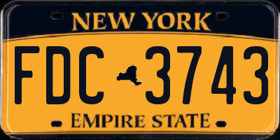 NY license plate FDC3743