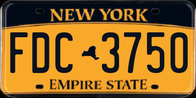 NY license plate FDC3750