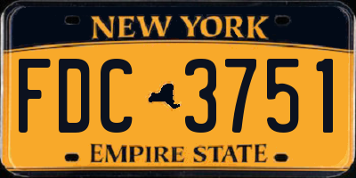NY license plate FDC3751
