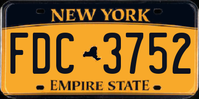 NY license plate FDC3752