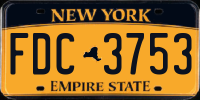 NY license plate FDC3753