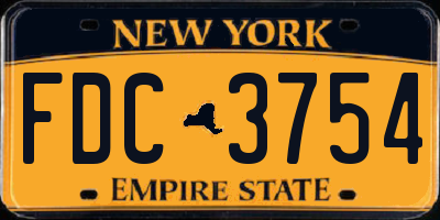 NY license plate FDC3754